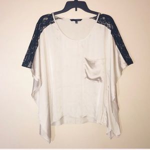 Plastic Island flutter sleeve blouse polyester